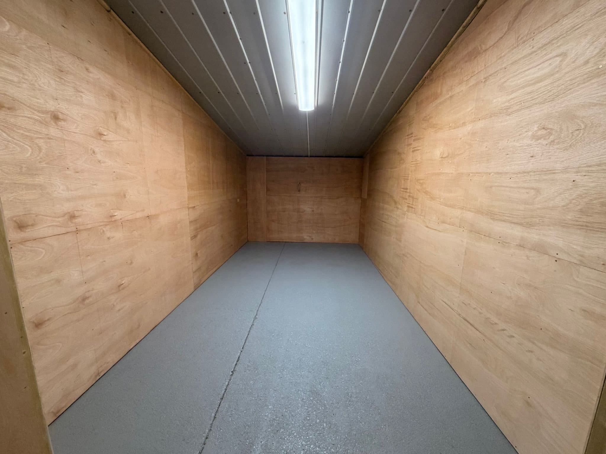 Inside a private storage bay at Stour Spaces, Stour Provost, Dorset